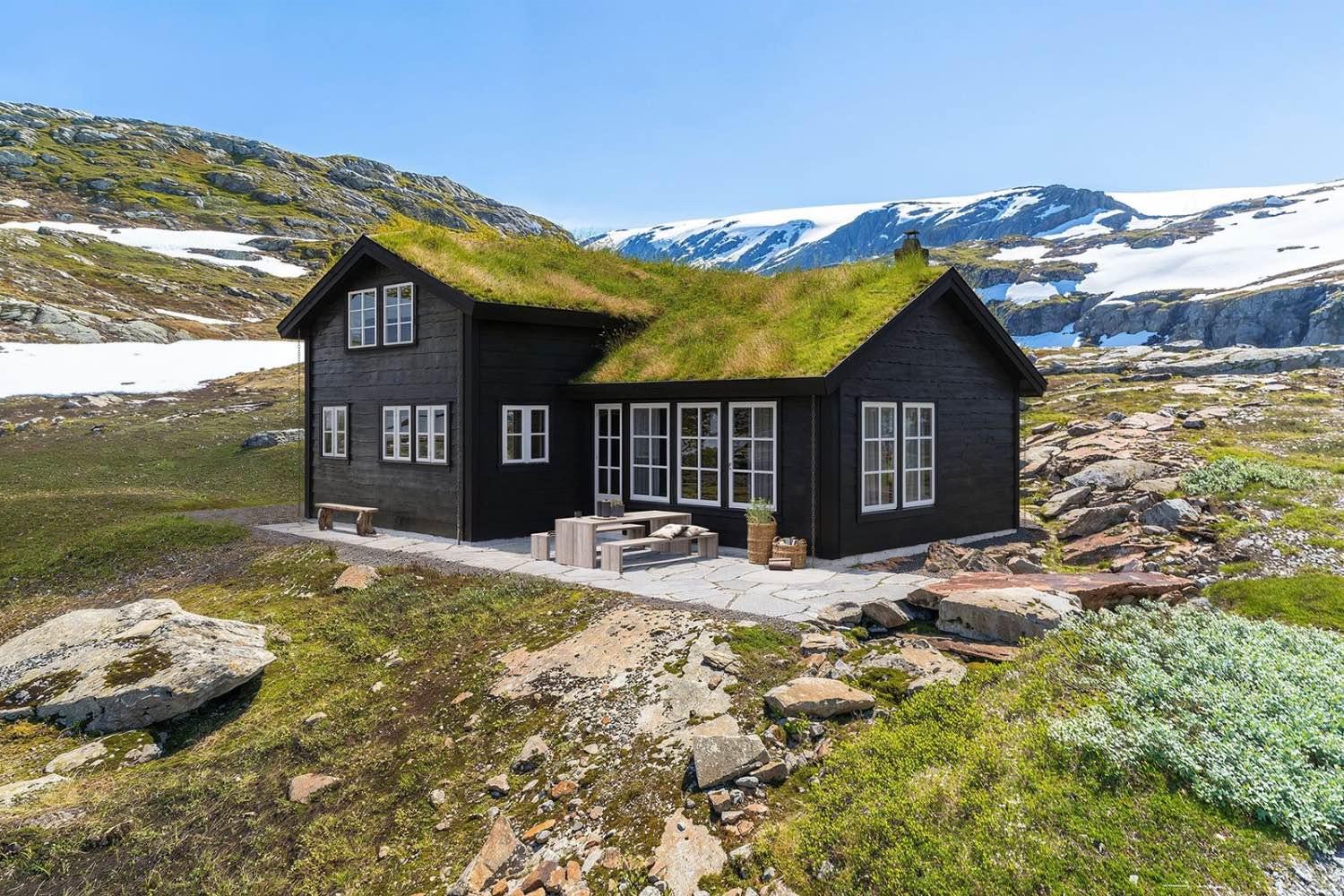 Hyttetypen Ingeridsknuten. Planløsningen til denne og de andre hyttetypene vi tilbyr i Suleskard Fjellgård og Ådneram Fjellgrend, kan tilpasses dine ønsker. 